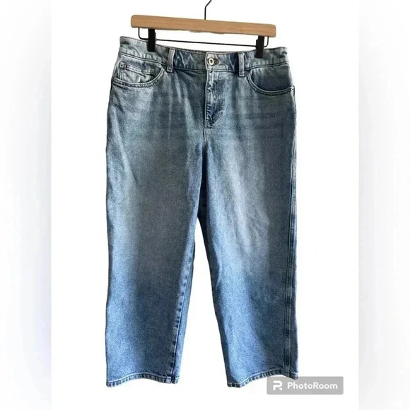 Talbots High Waist Straight Ankle Jeans Newport Wash Size 10P - Picture 3 of 13